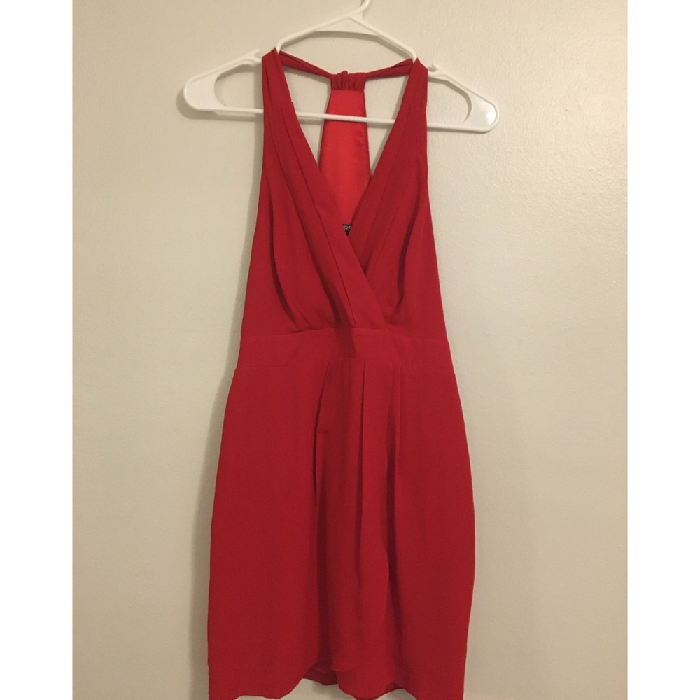 Sexy Red Silk Tull Dress